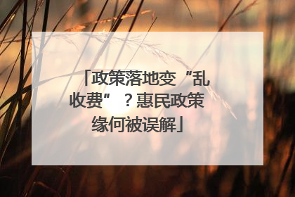 政策落地变“乱收费”？惠民政策缘何被误解