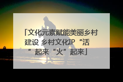 文化元素赋能美丽乡村建设 乡村文化IP“活”起来“火”起来