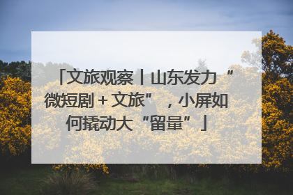 文旅观察丨山东发力“微短剧＋文旅”，小屏如何撬动大“留量”