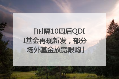 时隔10周后QDII基金再现新发，部分场外基金放宽限购