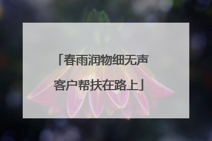 春雨润物细无声 客户帮扶在路上