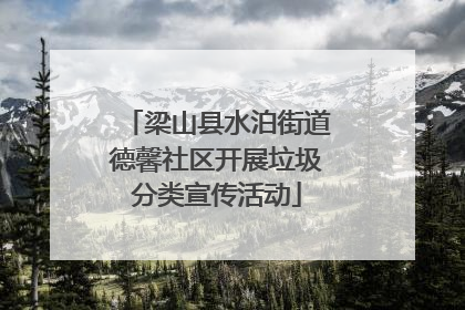梁山县水泊街道德馨社区开展垃圾分类宣传活动