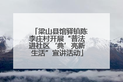 梁山县馆驿镇陈李庄村开展“普法进社区‘典’亮新生活”宣讲活动