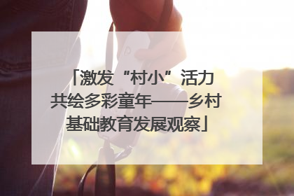 激发“村小”活力 共绘多彩童年——乡村基础教育发展观察
