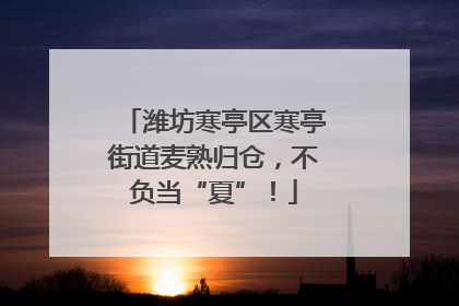 潍坊寒亭区寒亭街道麦熟归仓，不负当“夏”！