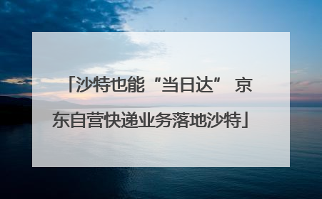 沙特也能“当日达” 京东自营快递业务落地沙特