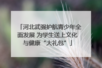 河北武强护航青少年全面发展 为学生送上文化与健康“大礼包”