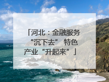 河北：金融服务“沉下去” 特色产业“升起来”