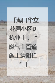 海口华立花园小区D栋业主：“燃气主管道施工遭阻拦”