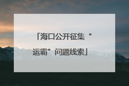 海口公开征集“运霸”问题线索