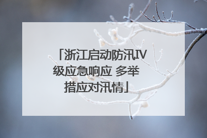 浙江启动防汛Ⅳ级应急响应 多举措应对汛情