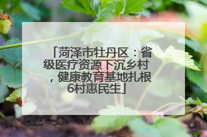 菏泽市牡丹区：省级医疗资源下沉乡村，健康教育基地扎根6村惠民生