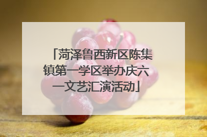 菏泽鲁西新区陈集镇第一学区举办庆六一文艺汇演活动