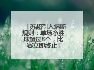 苏超引入熔断规则：单场净胜球超过8个，比赛立即终止