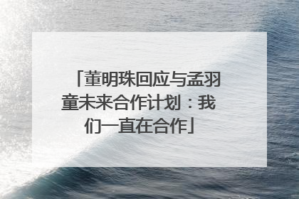 董明珠回应与孟羽童未来合作计划：我们一直在合作