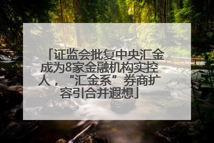 证监会批复中央汇金成为8家金融机构实控人，“汇金系”券商扩容引合并遐想