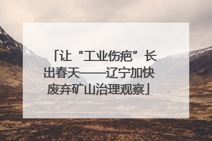 让“工业伤疤”长出春天——辽宁加快废弃矿山治理观察