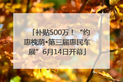 补贴500万！“约惠槐荫•第三届惠民车展”6月14日开幕