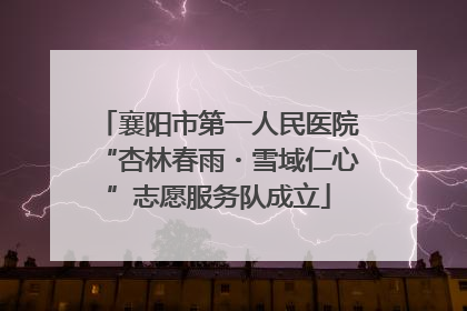 襄阳市第一人民医院“杏林春雨・雪域仁心”志愿服务队成立