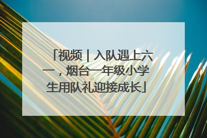 视频｜入队遇上六一，烟台一年级小学生用队礼迎接成长
