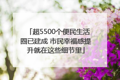 超5500个便民生活圈已建成 市民幸福感提升就在这些细节里