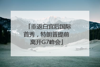 重返白宫后国际首秀，特朗普提前离开G7峰会