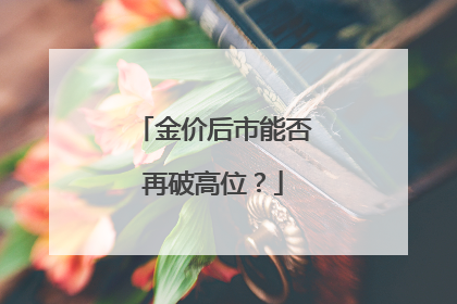 金价后市能否再破高位？