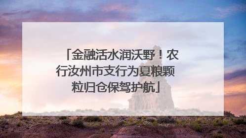 金融活水润沃野！农行汝州市支行为夏粮颗粒归仓保驾护航