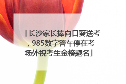 长沙家长捧向日葵送考，985数字警车停在考场外祝考生金榜题名