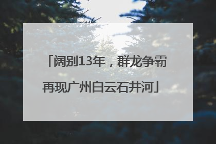 阔别13年，群龙争霸再现广州白云石井河