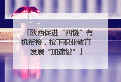 陕西促进“四链”有机衔接，按下职业教育发展“加速键”