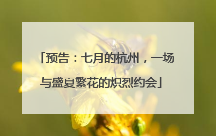预告：七月的杭州，一场与盛夏繁花的炽烈约会