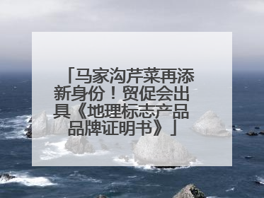 马家沟芹菜再添新身份！贸促会出具《地理标志产品品牌证明书》