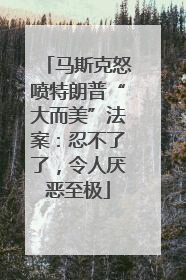 马斯克怒喷特朗普“大而美”法案：忍不了了，令人厌恶至极