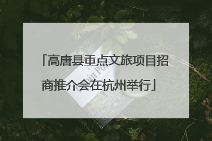 高唐县重点文旅项目招商推介会在杭州举行