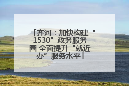 齐河：加快构建“1530”政务服务圈 全面提升“就近办”服务水平