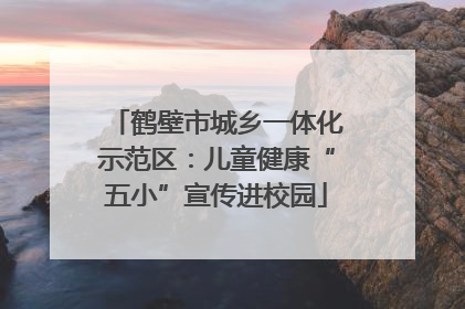 鹤壁市城乡一体化示范区：儿童健康“五小”宣传进校园