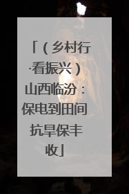（乡村行·看振兴）山西临汾：保电到田间 抗旱保丰收