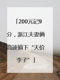 200元记9分，浙江夫妻俩高速摘下“天价李子”