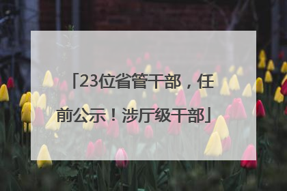 23位省管干部，任前公示！涉厅级干部