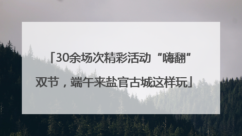 30余场次精彩活动“嗨翻”双节，端午来盐官古城这样玩