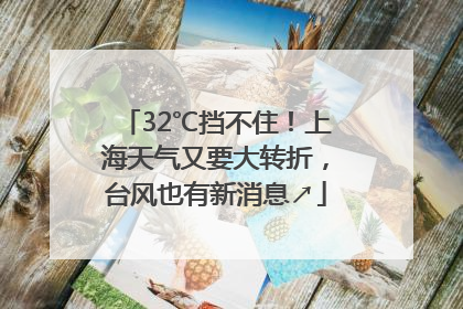 32℃挡不住！上海天气又要大转折，台风也有新消息↗