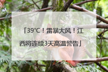 39℃！雷暴大风！江西将连续3天高温警告