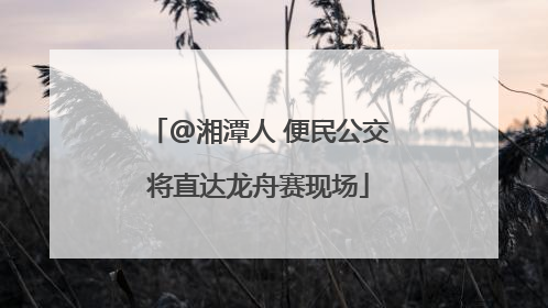 @湘潭人 便民公交将直达龙舟赛现场
