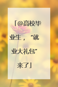 @高校毕业生，“就业大礼包”来了